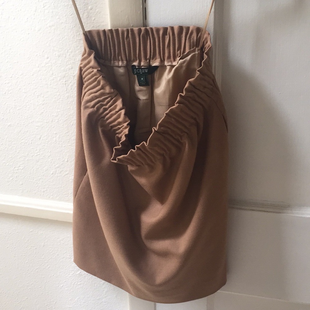 J Crew tan pull on work skirt